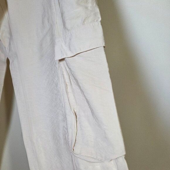 EUC LIKE NEW H&M CREAM CARGO STRAIGHT PANTS SIZE 10 / M WOMENS - Picture 8 of 14
